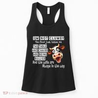 Cow IM Not Clumsy The Floor Just Hates Me The Table Women's Tank Top thumb 0