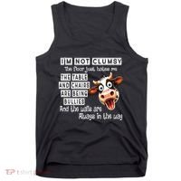 Cow IM Not Clumsy The Floor Just Hates Me The Table Tank Top thumb 0