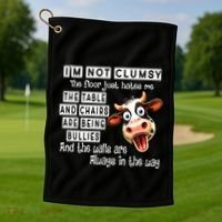 Cow IM Not Clumsy The Floor Just Hates Me The Table Golf Towel thumb 1