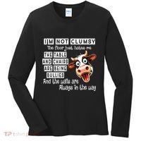 Cow IM Not Clumsy The Floor Just Hates Me The Table Women's Long Sleeve Shirt thumb 0