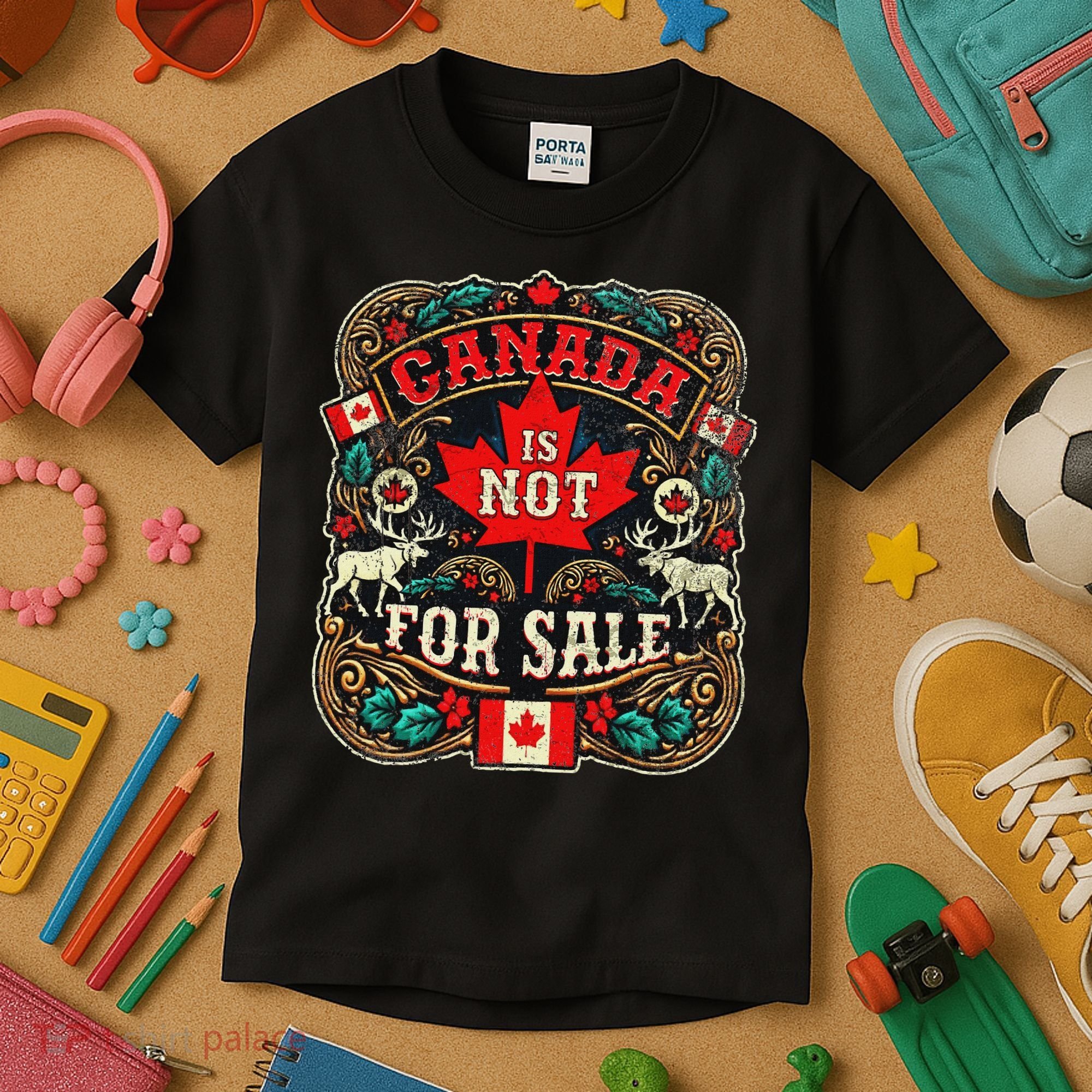 Canada Is Not For Sale Est. 1867 Proud Canadian Kids T-Shirt