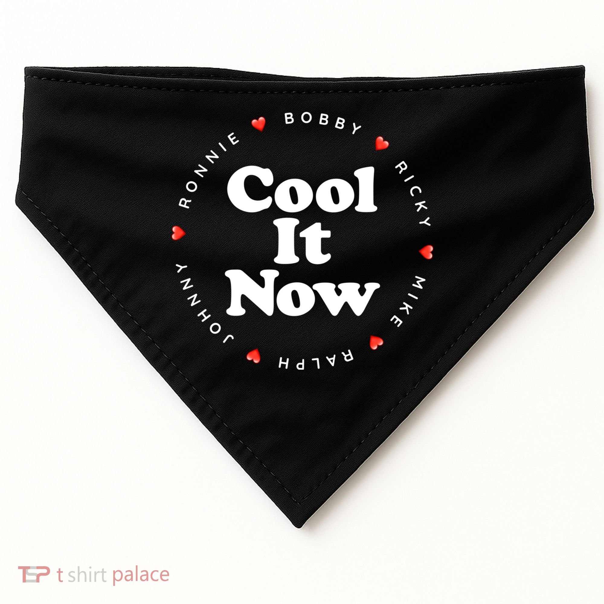 Cool It Now Ronnie Bobby Ricky Mike Ralph And Johnny USA-Made Doggie Bandana