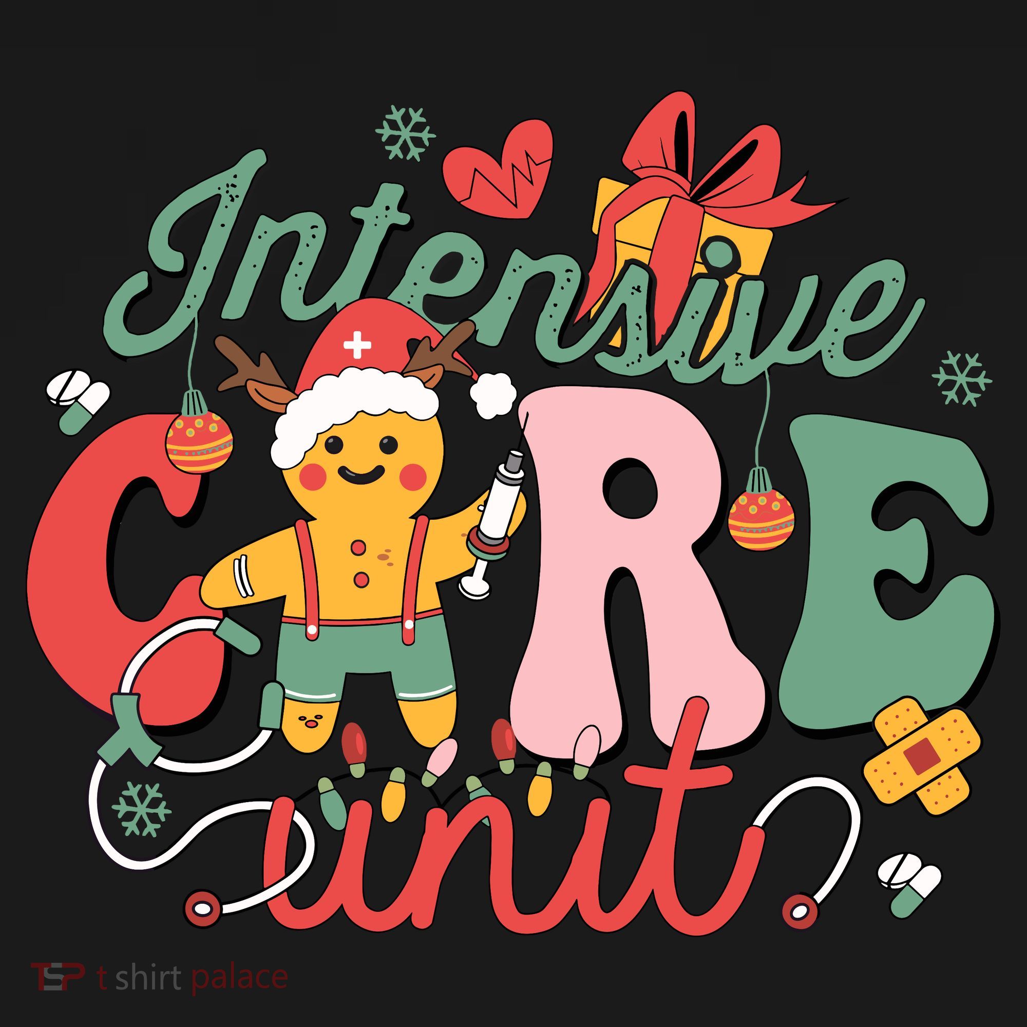 Christmas Icu Nurse Hospital Gingerbread Intensive Care Unit Ornament