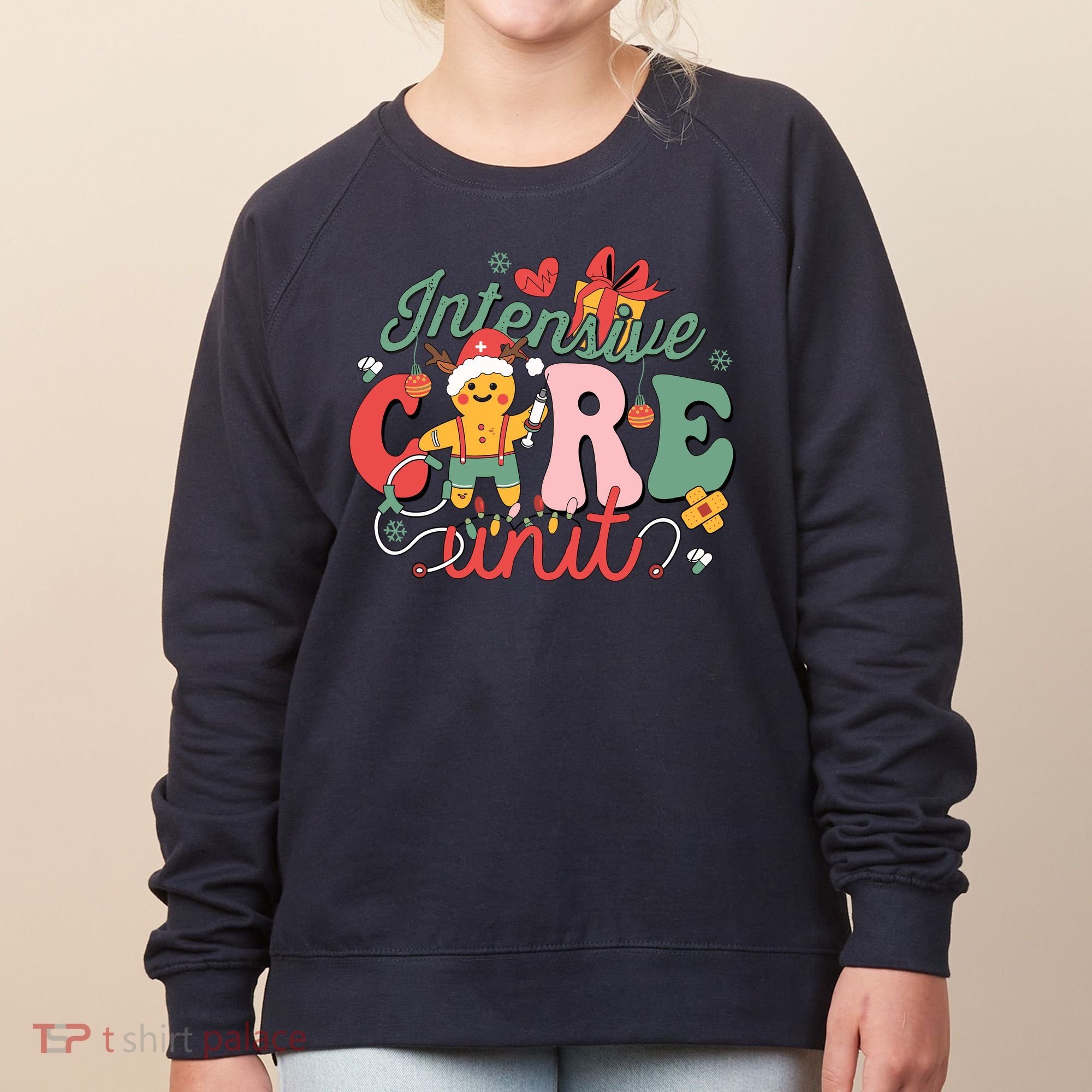 Christmas Icu Nurse Hospital Gingerbread Intensive Care Unit Women's Sweatshirt
