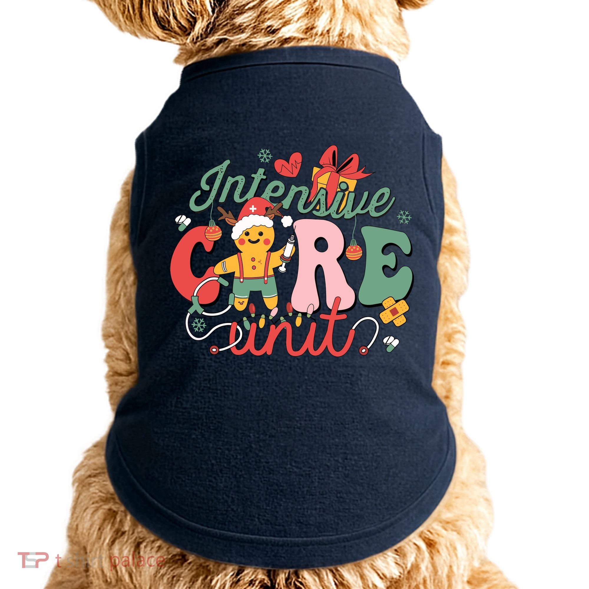 Christmas Icu Nurse Hospital Gingerbread Intensive Care Unit Doggie Tank
