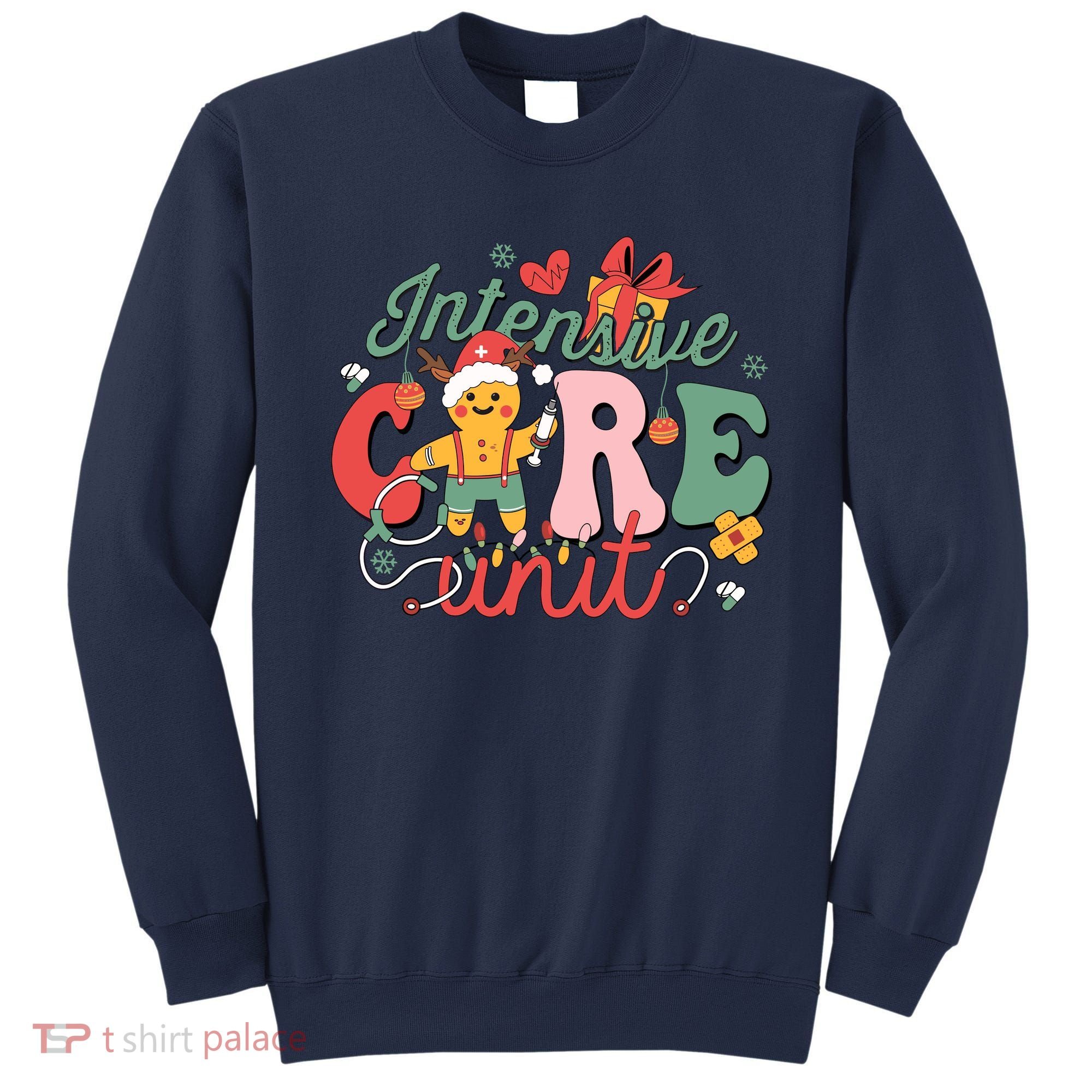 Christmas Icu Nurse Hospital Gingerbread Intensive Care Unit Sweatshirt