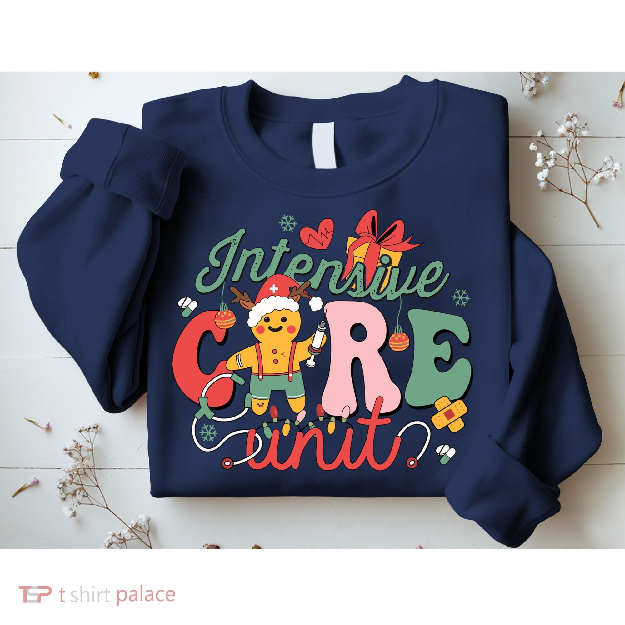 Christmas Icu Nurse Hospital Gingerbread Intensive Care Unit Sweatshirt