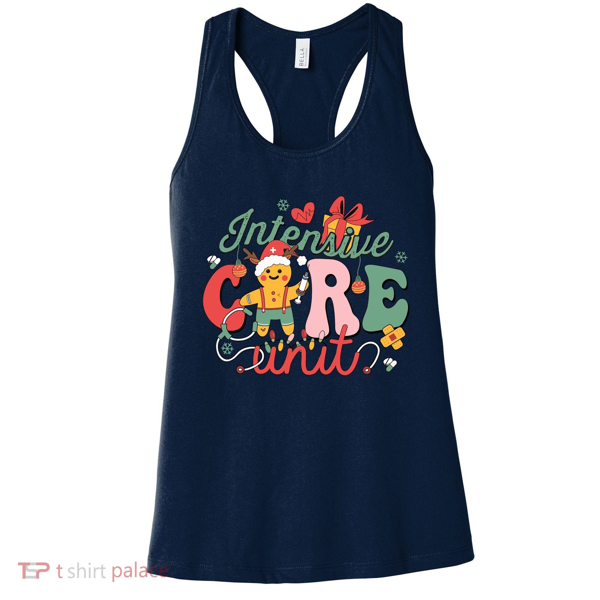 Christmas Icu Nurse Hospital Gingerbread Intensive Care Unit Women's Tank Top
