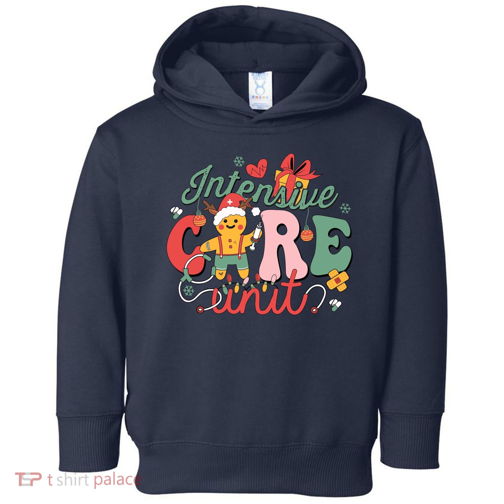 Christmas Icu Nurse Hospital Gingerbread Intensive Care Unit Toddler Hoodie