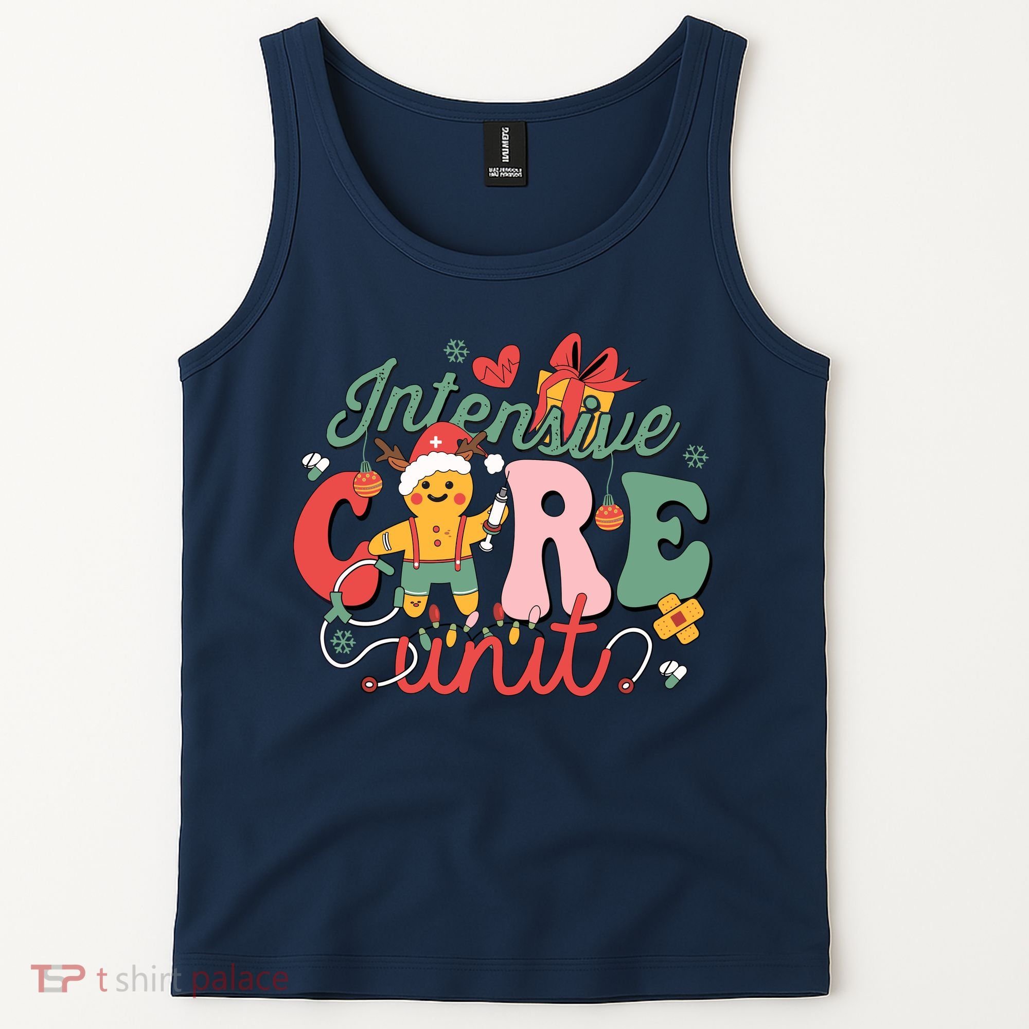 Christmas Icu Nurse Hospital Gingerbread Intensive Care Unit Tank Top
