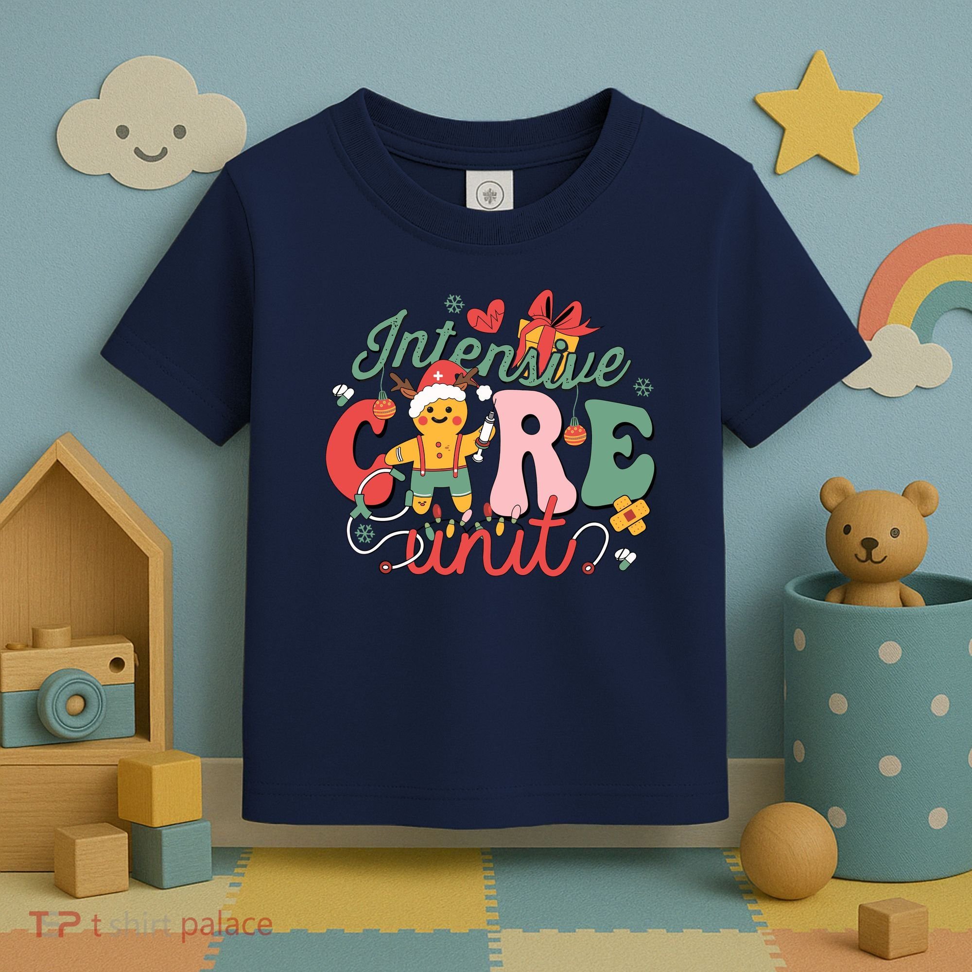 Christmas Icu Nurse Hospital Gingerbread Intensive Care Unit Toddler T-Shirt