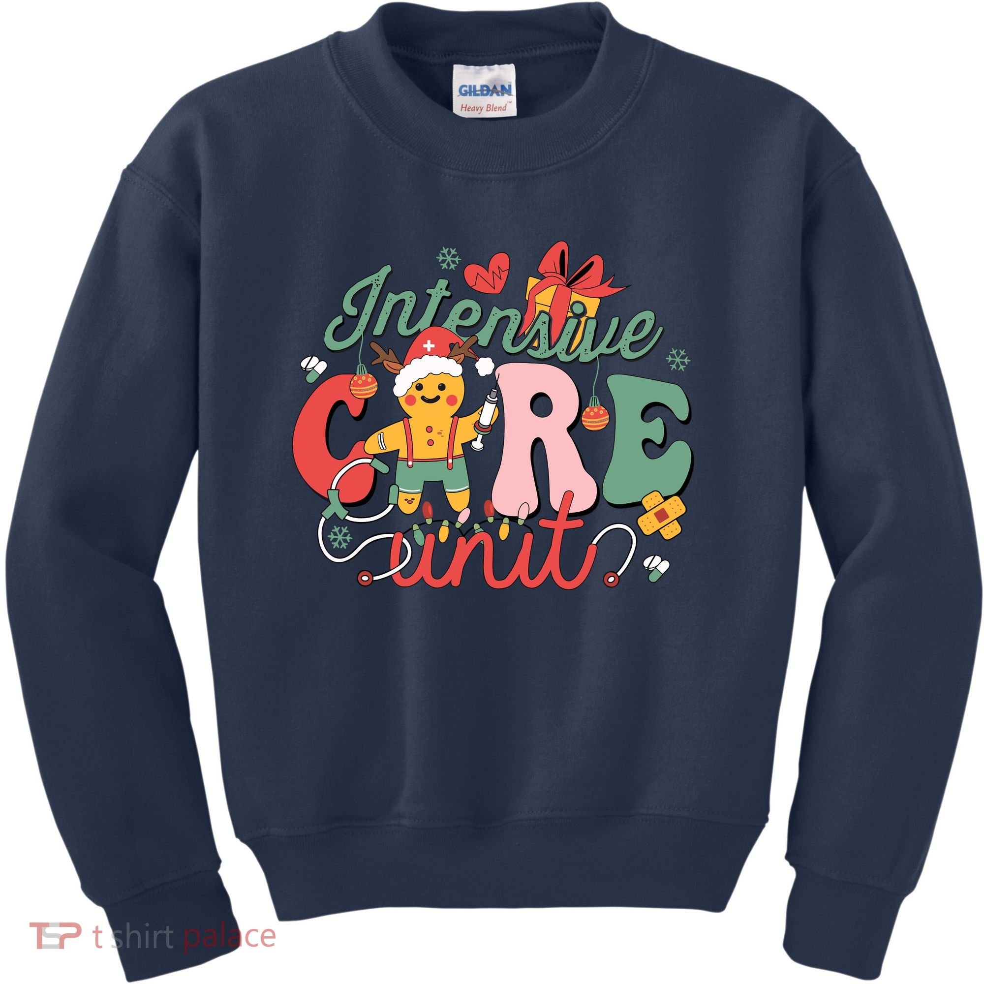 Christmas Icu Nurse Hospital Gingerbread Intensive Care Unit Kids Sweatshirt