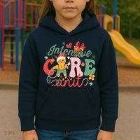 Christmas Icu Nurse Hospital Gingerbread Intensive Care Unit Kids Hoodie thumb 3