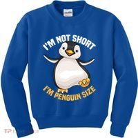 Cool IM Not Short IM Penguin Size Funny Animal Fans Gift Meaningful Gift Kids Sweatshirt thumb 0