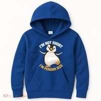 Cool IM Not Short IM Penguin Size Funny Animal Fans Gift Meaningful Gift Kids Hoodie thumb 0