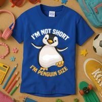 Cool IM Not Short IM Penguin Size Funny Animal Fans Gift Meaningful Gift Kids T-Shirt thumb 3
