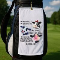 Cow IM Not Crazy IM Just Special Maybe IM Crazy Golf Towel thumb 2