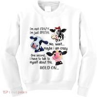 Cow IM Not Crazy IM Just Special Maybe IM Crazy Kids Sweatshirt thumb 0