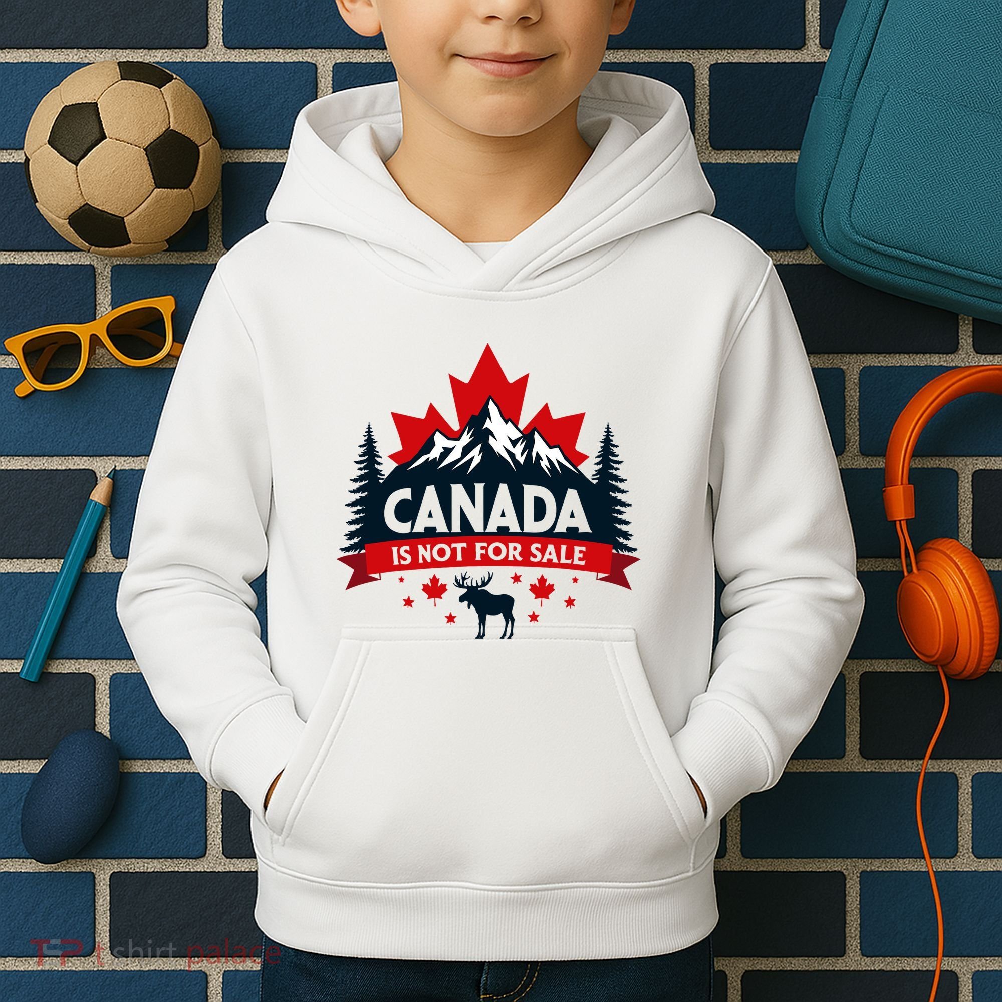 Canada Is Not For Sale Est. 1867 Proud Canadian Kids Hoodie