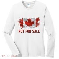 Canada Is Not For Sale Canadian Flag Women's Long Sleeve Shirt thumb 0