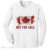 Canada Is Not For Sale Canadian Flag Kids Long Sleeve Shirt thumb 0