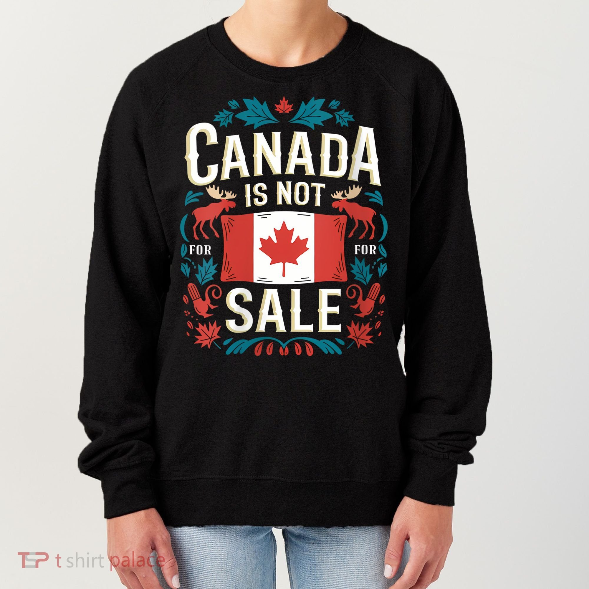 Canada Is Not For Sale Vneck Women's Sweatshirt