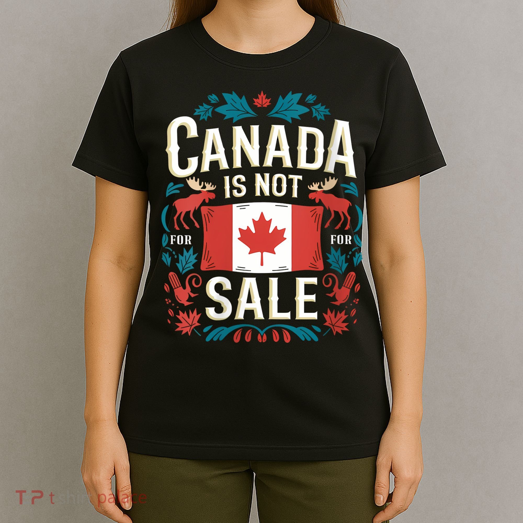 Canada Is Not For Sale Vneck T-Shirt