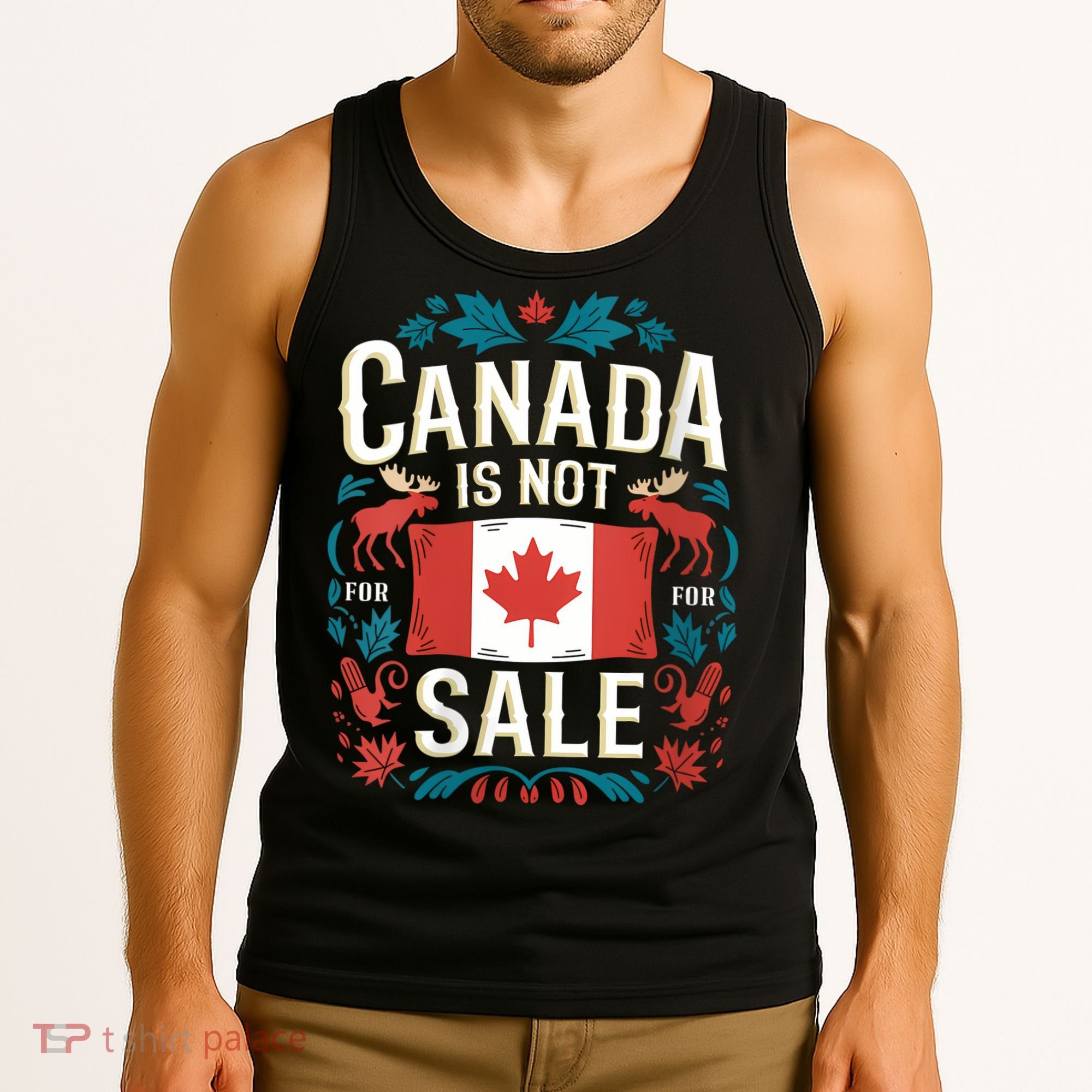 Canada Is Not For Sale Vneck Tank Top