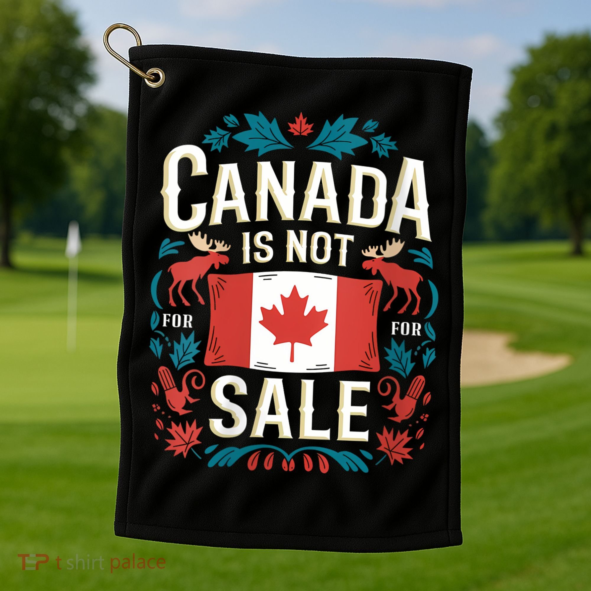 Canada Is Not For Sale Vneck Golf Towel