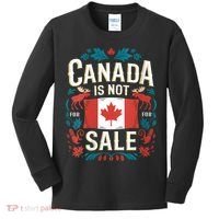 Canada Is Not For Sale Vneck Kids Long Sleeve Shirt thumb 0