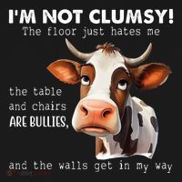 Cow Im Not Clumsy The Floor Just Hates Me Funny Bucket Hat thumb 4