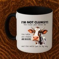 Cow Im Not Clumsy The Floor Just Hates Me Funny Coffee Mug thumb 2