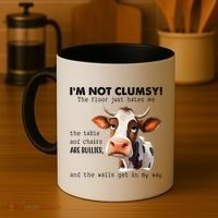 Cow Im Not Clumsy The Floor Just Hates Me Funny Coffee Mug thumb 4