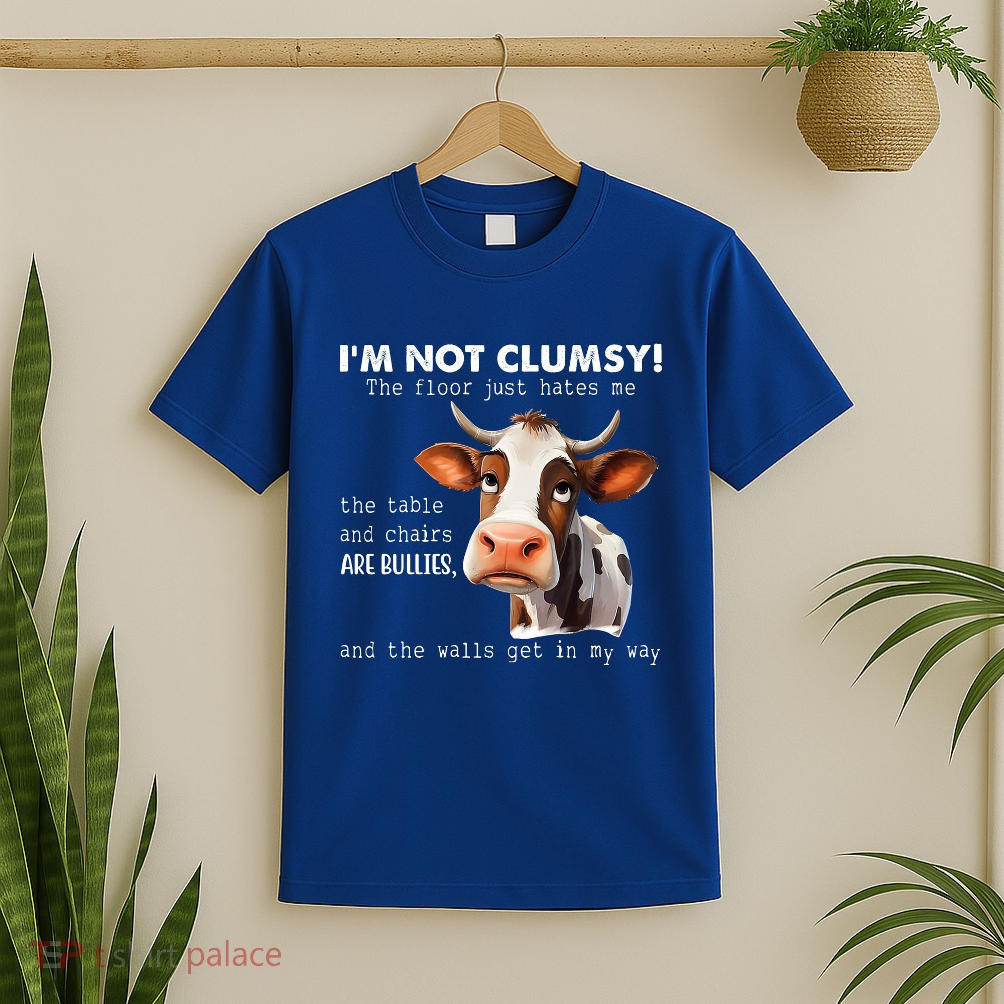 Cow Im Not Clumsy The Floor Just Hates Me Funny T-Shirt