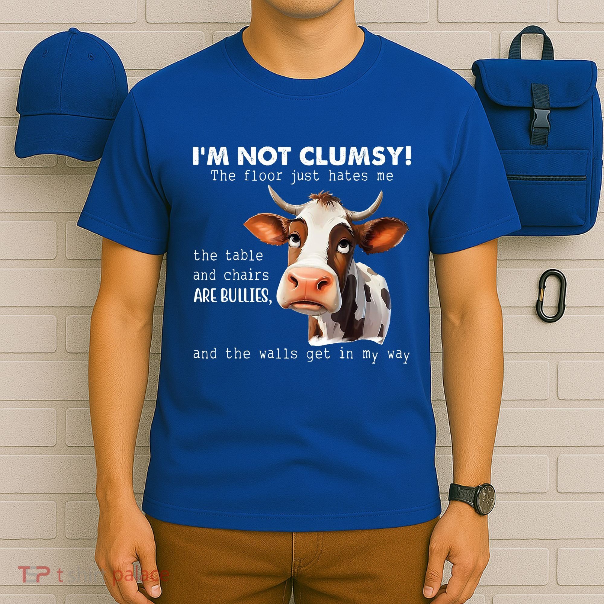 Cow Im Not Clumsy The Floor Just Hates Me Funny T-Shirt