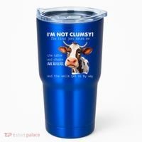 Cow Im Not Clumsy The Floor Just Hates Me Funny Tumbler thumb 0