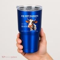 Cow Im Not Clumsy The Floor Just Hates Me Funny Tumbler thumb 2