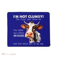 Cow Im Not Clumsy The Floor Just Hates Me Funny Mousepad thumb 0