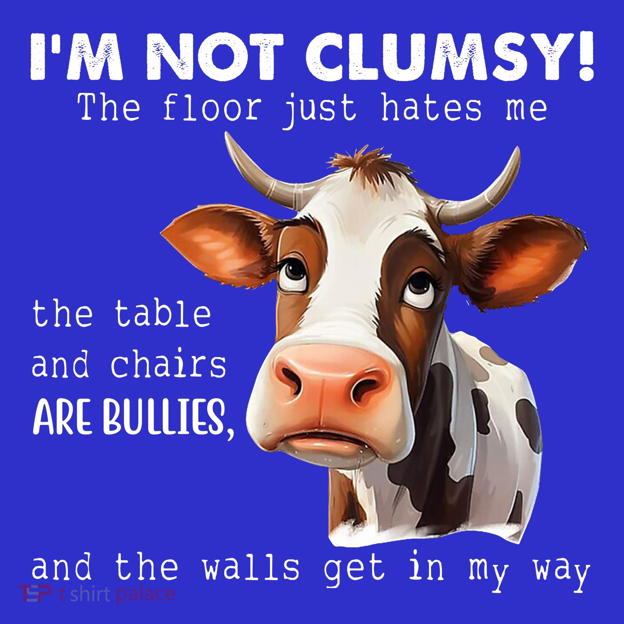 Cow Im Not Clumsy The Floor Just Hates Me Funny Women's Tank Top