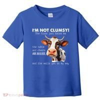 Cow Im Not Clumsy The Floor Just Hates Me Funny Toddler T-Shirt thumb 0