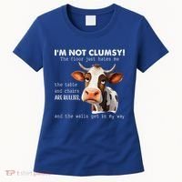 Cow Im Not Clumsy The Floor Just Hates Me Funny Women's T-Shirt thumb 0
