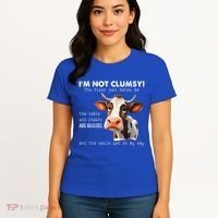 Cow Im Not Clumsy The Floor Just Hates Me Funny Women's T-Shirt thumb 4