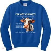 Cow Im Not Clumsy The Floor Just Hates Me Funny Kids Sweatshirt thumb 0