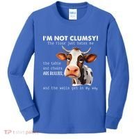 Cow Im Not Clumsy The Floor Just Hates Me Funny Kids Long Sleeve Shirt thumb 0
