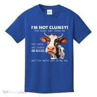 Cow Im Not Clumsy The Floor Just Hates Me Funny Kids T-Shirt thumb 0