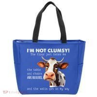 Cow Im Not Clumsy The Floor Just Hates Me Funny Tote Bag thumb 0