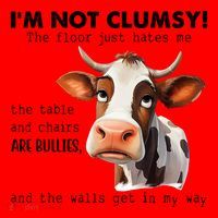 Cow Im Not Clumsy The Floor Just Hates Me Funny Santa Hat thumb 1