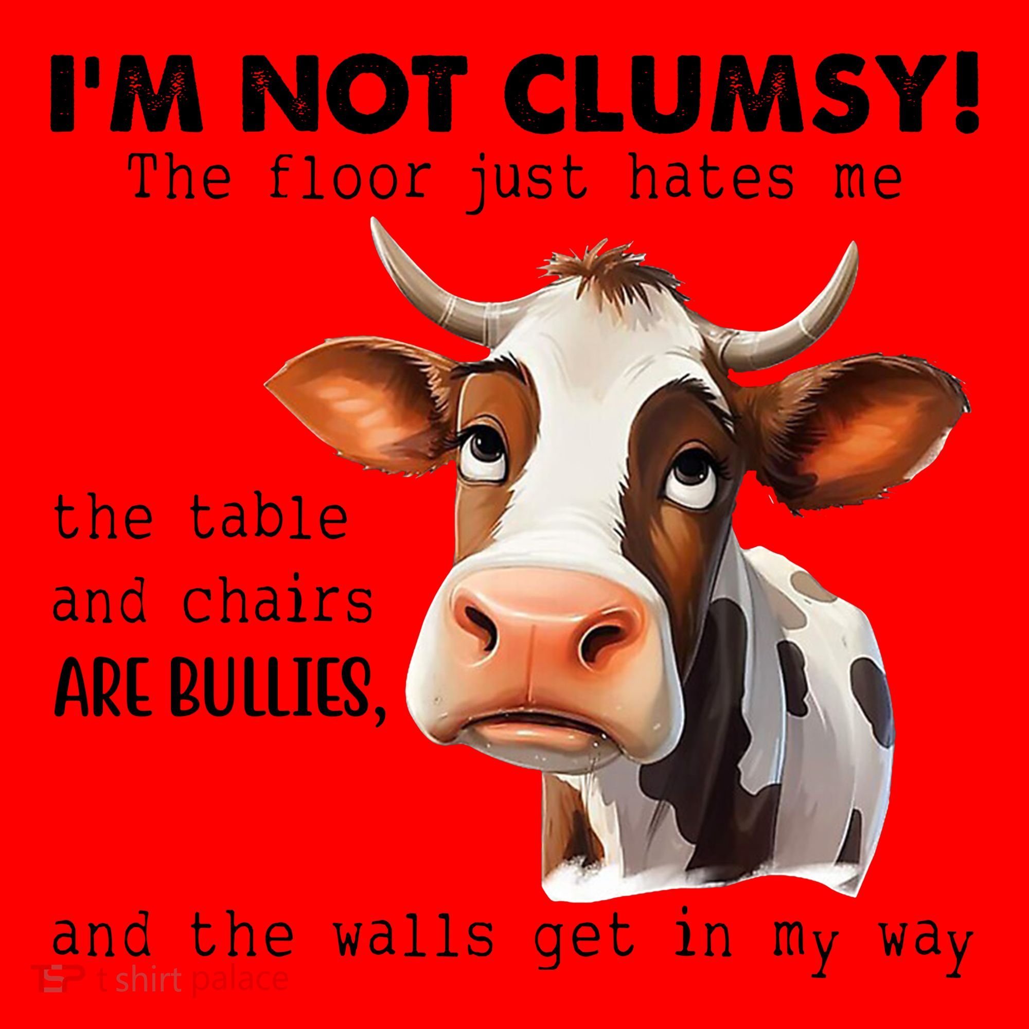 Cow Im Not Clumsy The Floor Just Hates Me Funny Santa Hat