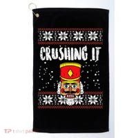 Crushing It Nutcracker Ugly Christmas Xmas Golf Towel thumb 0