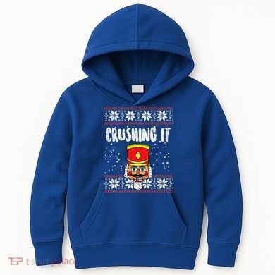 Crushing It Nutcracker Ugly Christmas Xmas Kids Hoodie